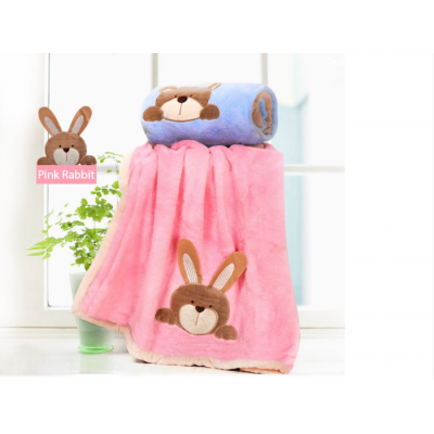 Wikkel deken roze konijntje